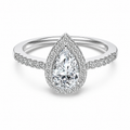 Moissanite Pear Engagement Ring