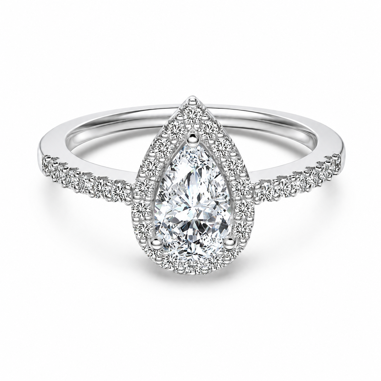 Moissanite Pear Engagement Ring