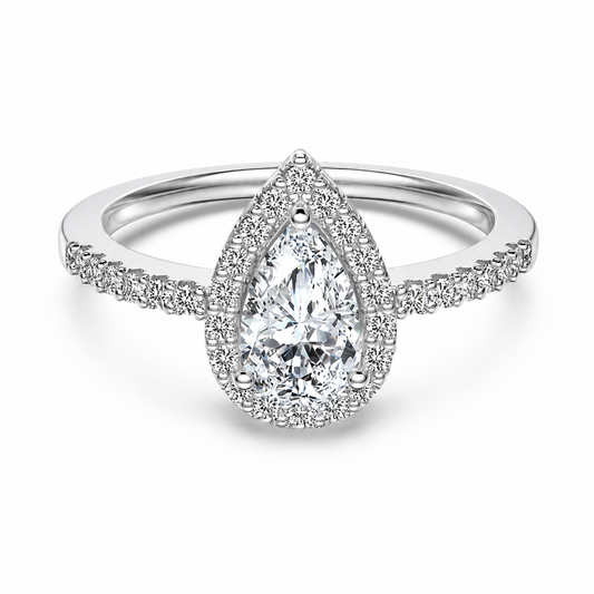 Moissanite Pear Engagement Ring