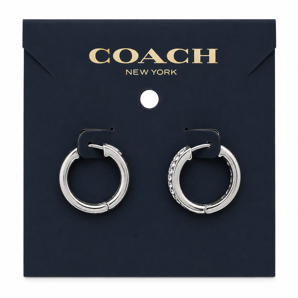 Coach Incrusted Hoops Earrings