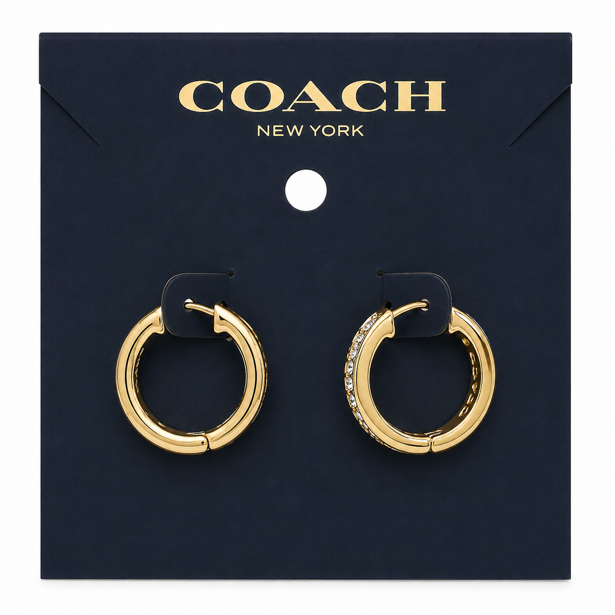 Coach Incrusted Hoops Earrings