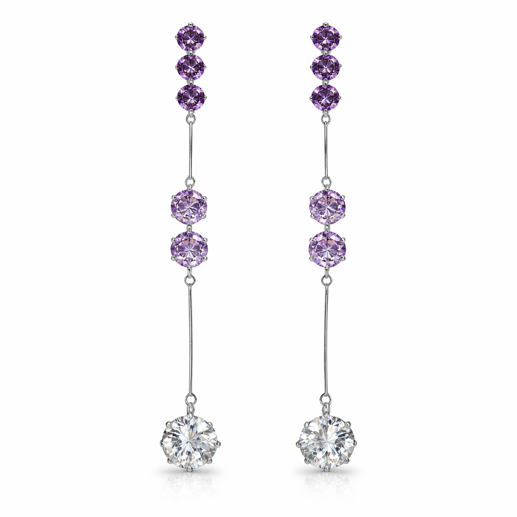 Fashion Jewellery: Sparkle Violet Earrings