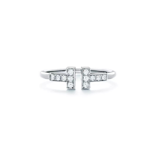 Tiff Ring with inlaid zircons